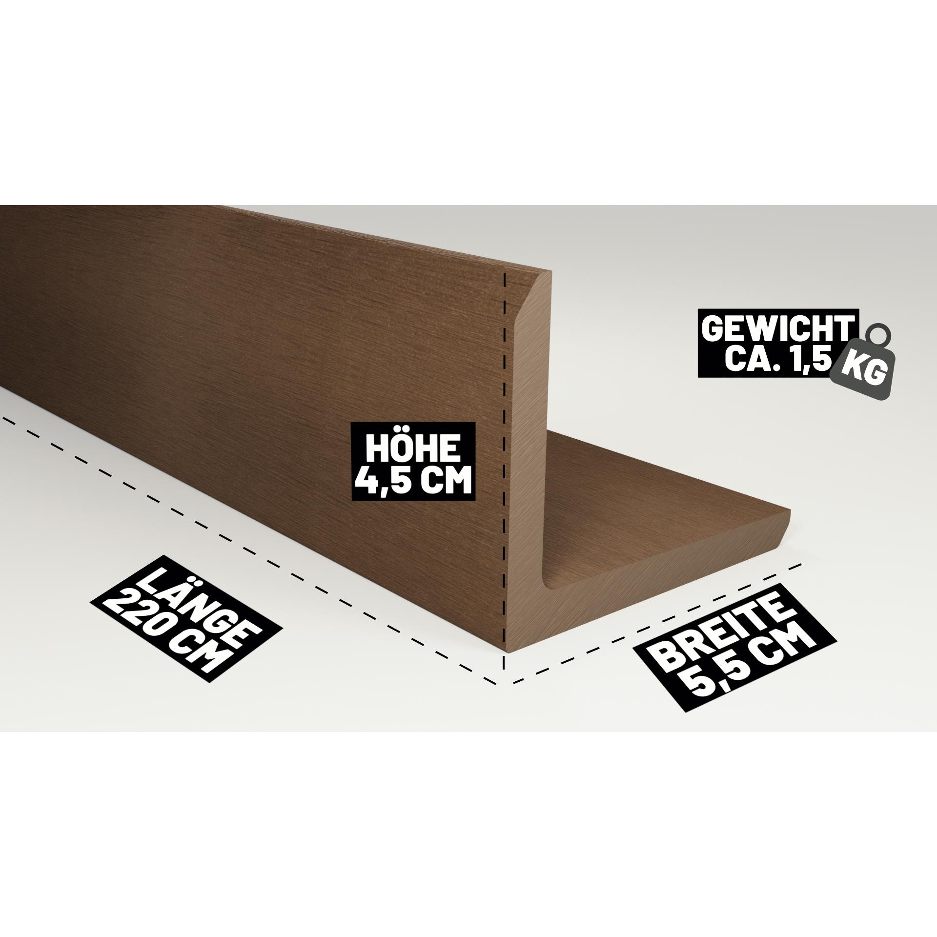 Thumbnail - Endorphin, Gartenbodenbelag,  WPC Abschlussleisten 5er Set Braun 220cm Winkelprofil 5,5 x 4,5cm (5 x)