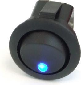 Immagine prodotto Phobya Interruttore a bilanciere rotondo LED blu 1-polo ON/OFF nero (3pin)