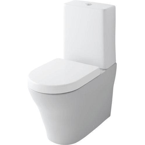 TOTO, Toilette + Bidet, MH Stand-WC tief, randlos, Abgang waagerecht weiss