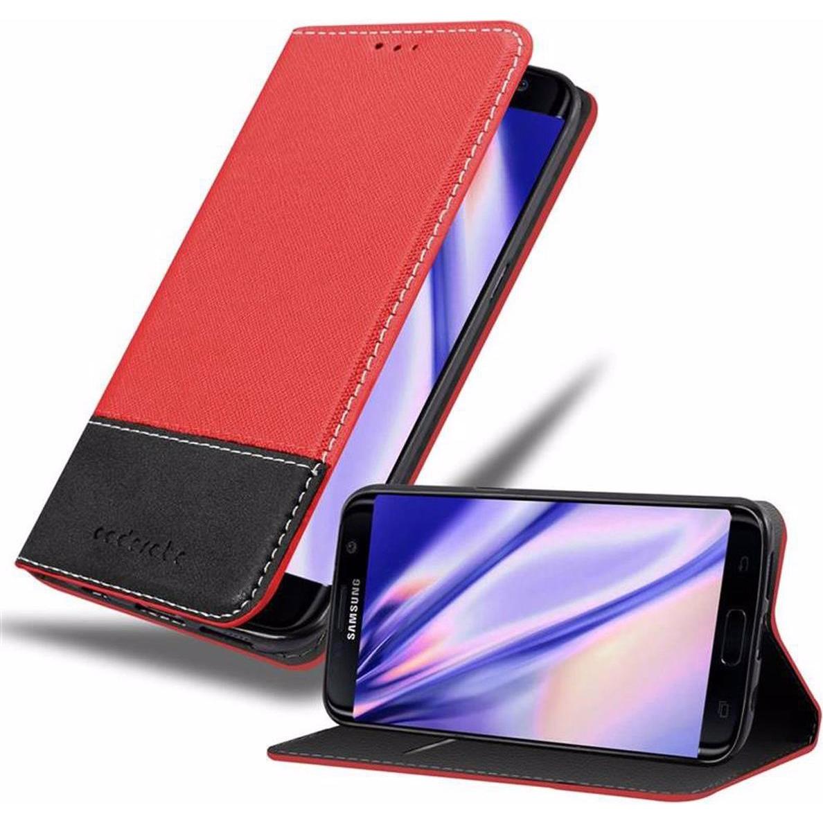 Thumbnail - Cadorabo Book X-Wallet Cover (Samsung Galaxy S7 Edge), Smartphone Hülle, Rot