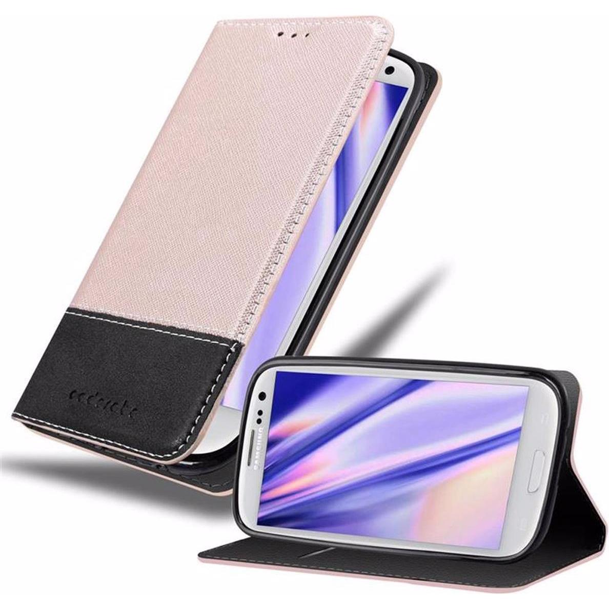 Cadorabo Book X-Wallet Cover (Samsung Galaxy S3), Smartphone Hülle, Rosa