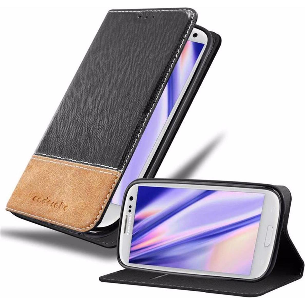 Cadorabo Book X-Wallet Cover (Samsung Galaxy S3), Smartphone Hülle, Schwarz