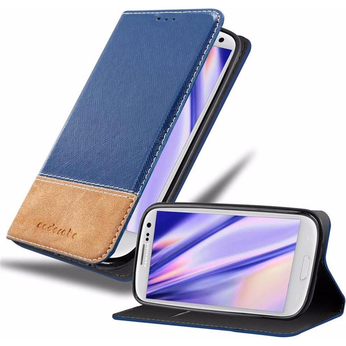 Cadorabo Book X-Wallet Cover (Samsung Galaxy S3), Smartphone Hülle, Blau