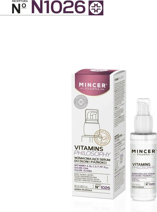 Actual product image Mincer Pharma Vitamins Philosophy Strengthening Hand And Nail Serum No.1026 30Ml (30 ml)
