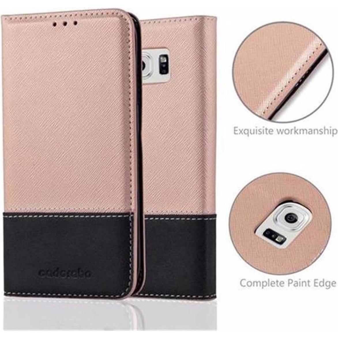Thumbnail - Cadorabo Book X-Wallet Cover (Samsung Galaxy S6 Edge), Smartphone Hülle, Rosa