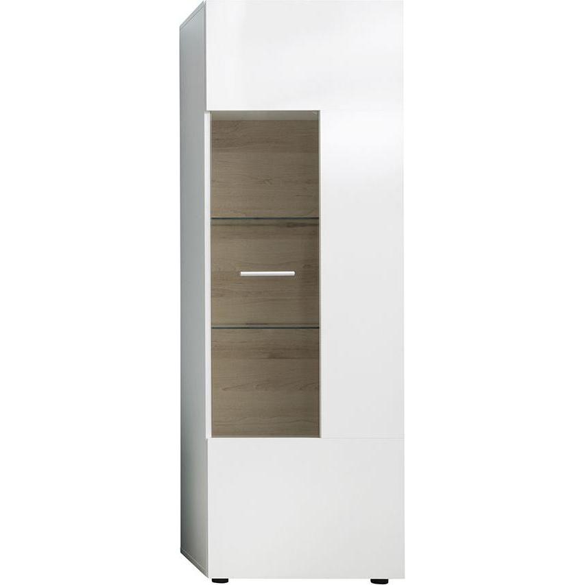 Ebuy24, Vitrine + Buffetschrank, Vitrinenschrank Aras weiss (55 x 35 cm)