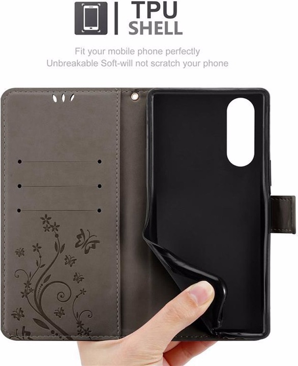 Produktbild Cadorabo Flower Book Cover (Sony Xperia 5)