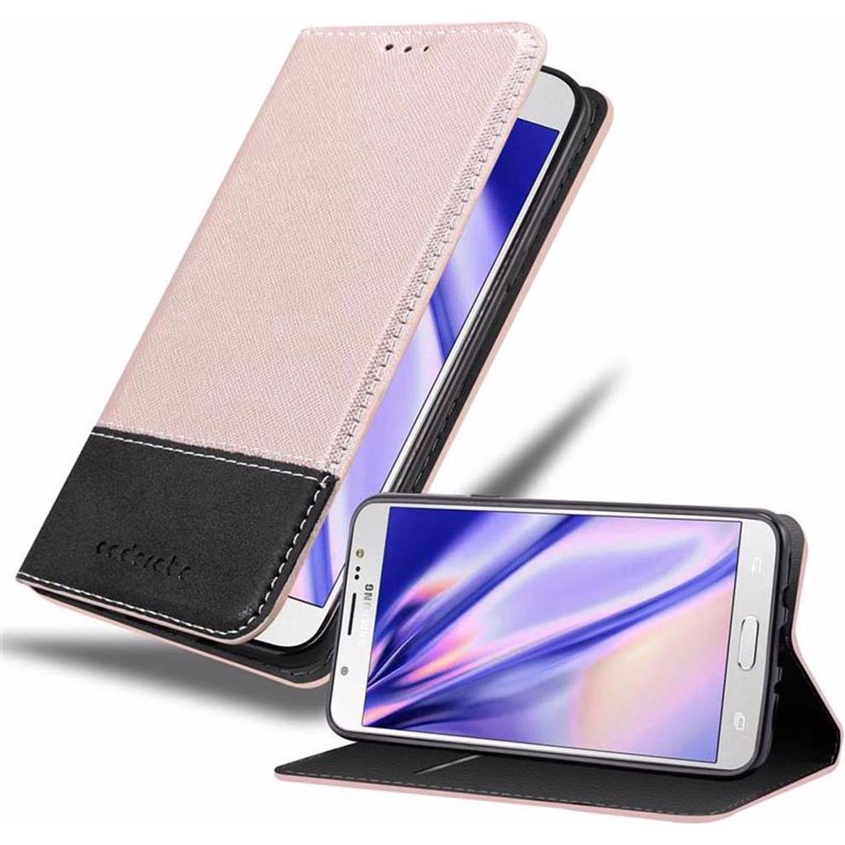 Cadorabo Book X-Wallet Cover (Samsung Galaxy J7 2016), Smartphone Hülle, Rosa