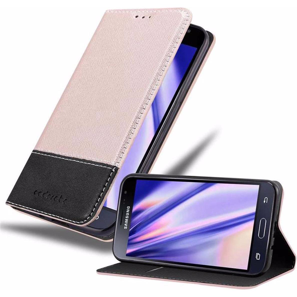 Cadorabo Book X-Wallet Cover (Samsung Galaxy J3), Smartphone Hülle, Rosa