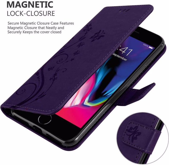 Actual product image Cadorabo Flower Book Cover (Apple iPhone 7 Plus, Apple iPhone 7s Plus)