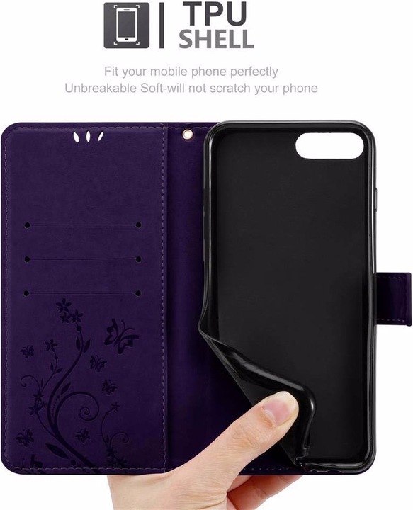 Actual product image Cadorabo Flower Book Cover (Apple iPhone 7 Plus, Apple iPhone 7s Plus)