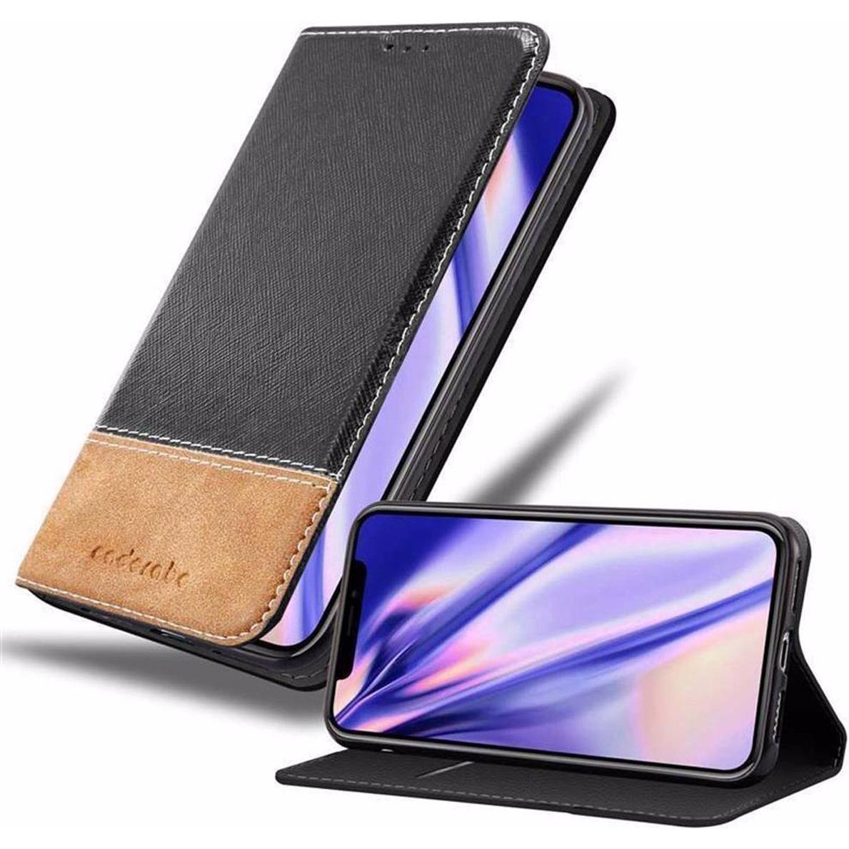 Cadorabo Book X-Wallet Cover (Apple iPhone XS Max), Smartphone Hülle, Schwarz