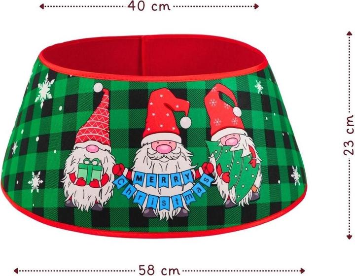 Image du produit Hermex Collier de sapin de Noël avec motif du Père Noël Jupe de sapin de Noël Panneau de sapin de Noël