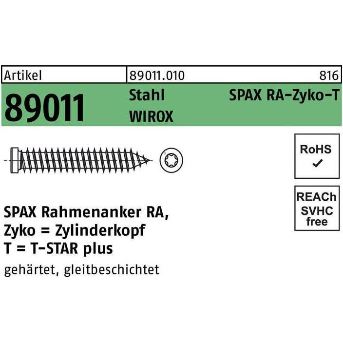 Thumbnail - Spax, Schrauben, Rahmenanker mit Zylinderkopf -RA (100 Schrauben pro Stück)