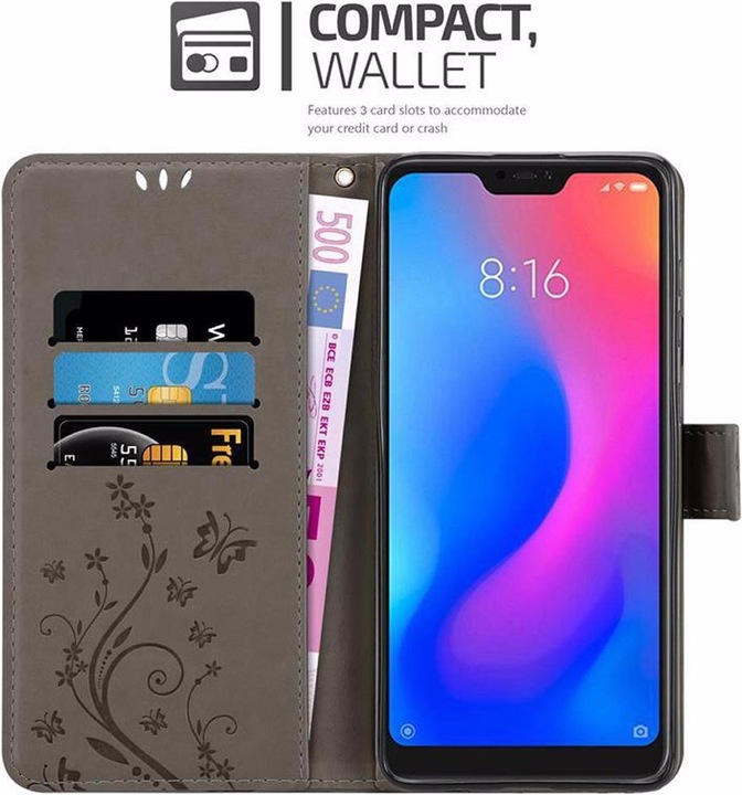 Actual product image Cadorabo Flower Book Cover (Xiaomi Redmi Note 6 Pro)