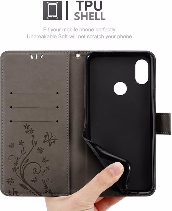 Actual product image Cadorabo Flower Book Cover (Xiaomi Redmi Note 6 Pro)