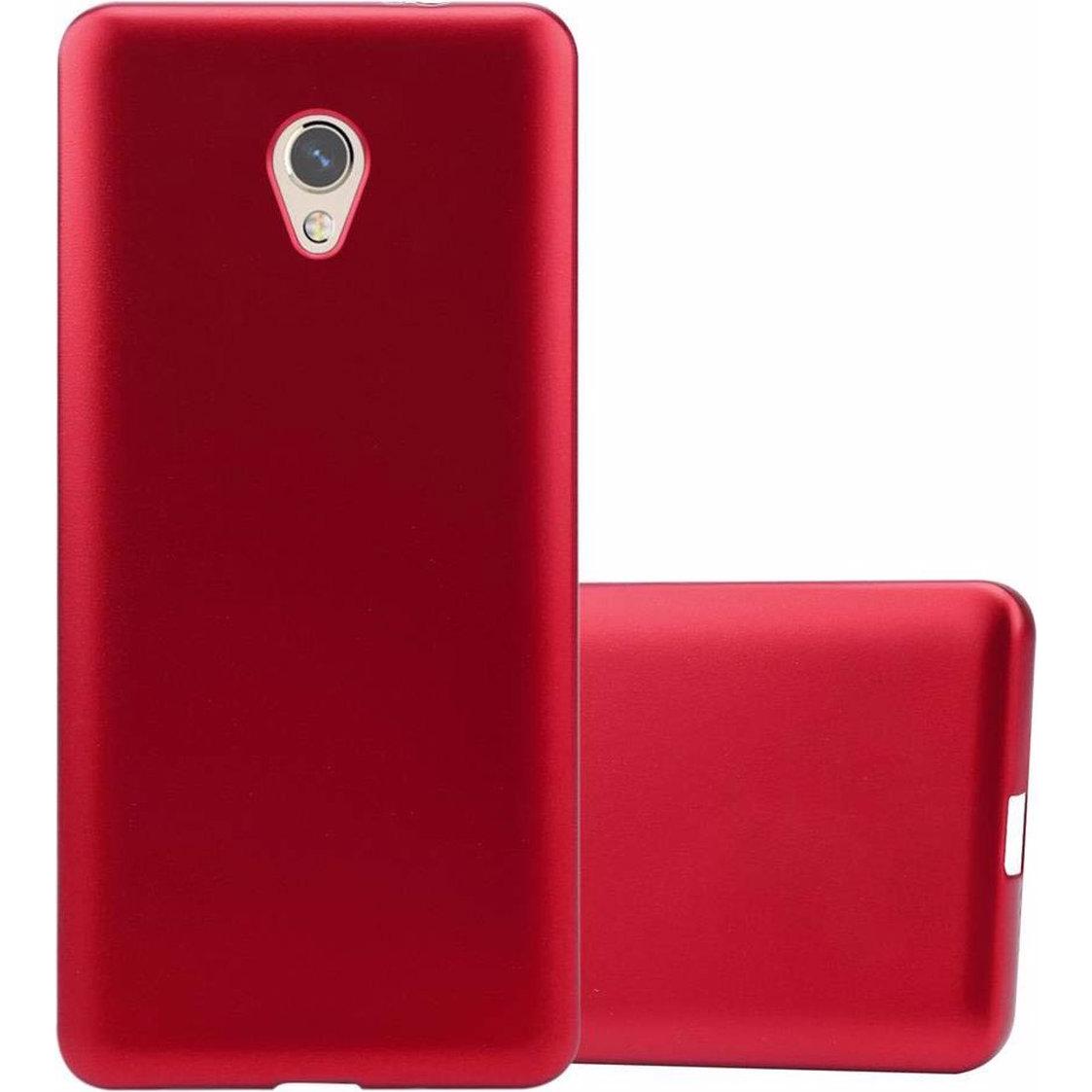 Cadorabo TPU Matt Metallic Cover (ZTE Blade V7), Smartphone Hülle, Rot