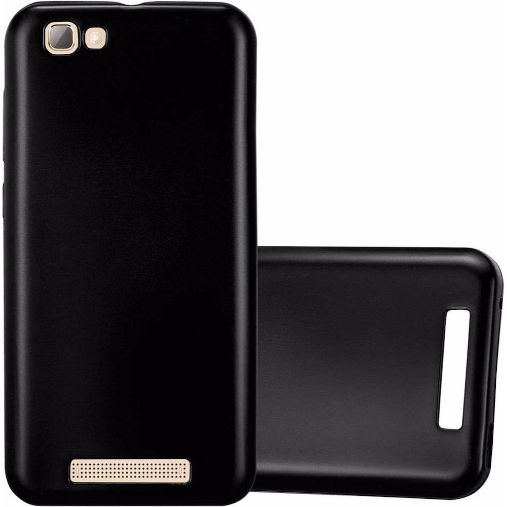 Cadorabo TPU Matt Metallic Cover (ZTE Blade A612), Smartphone Hülle, Schwarz