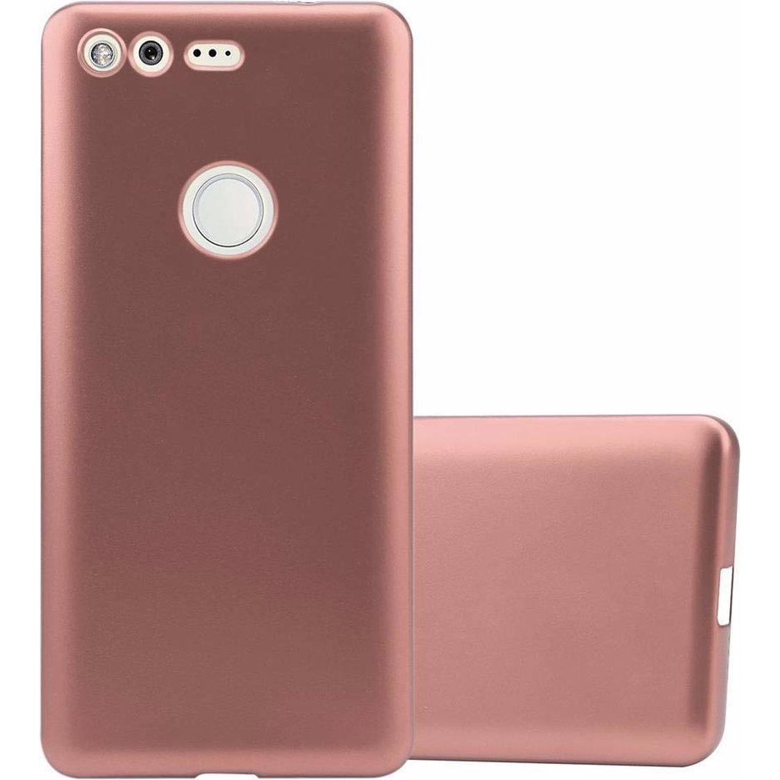 Cadorabo TPU Matt Metallic Cover (Google Pixel), Smartphone Hülle, Rosa