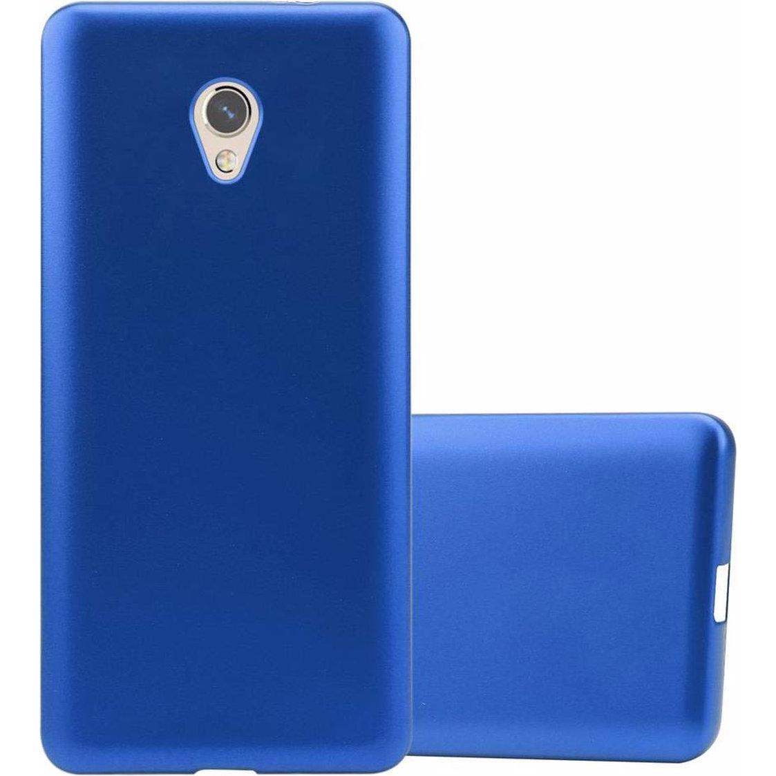 Cadorabo TPU Matt Metallic Cover (ZTE Blade V7), Smartphone Hülle, Blau