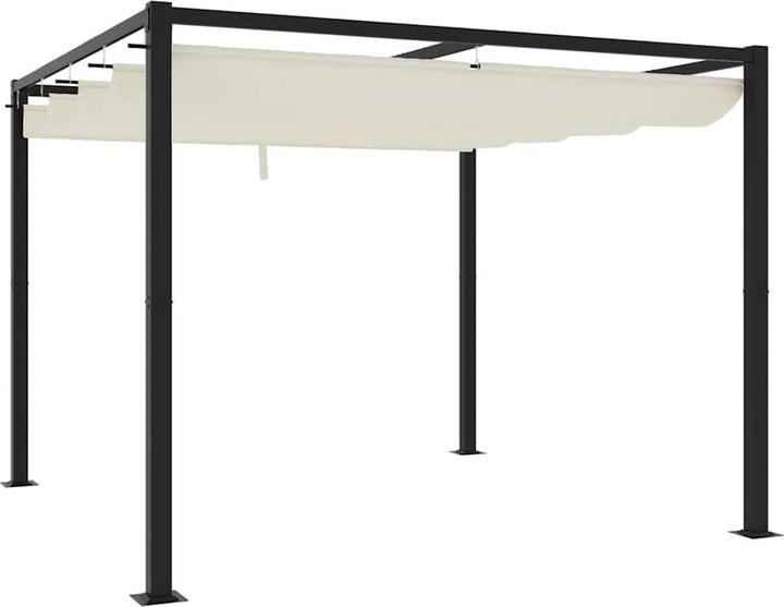 Produktbild vidaXL Gartenpavillon mit Ausziehbarem Dach Creme 3x3 m Stahl Pavillon (295.50 cm, 295.50 cm)