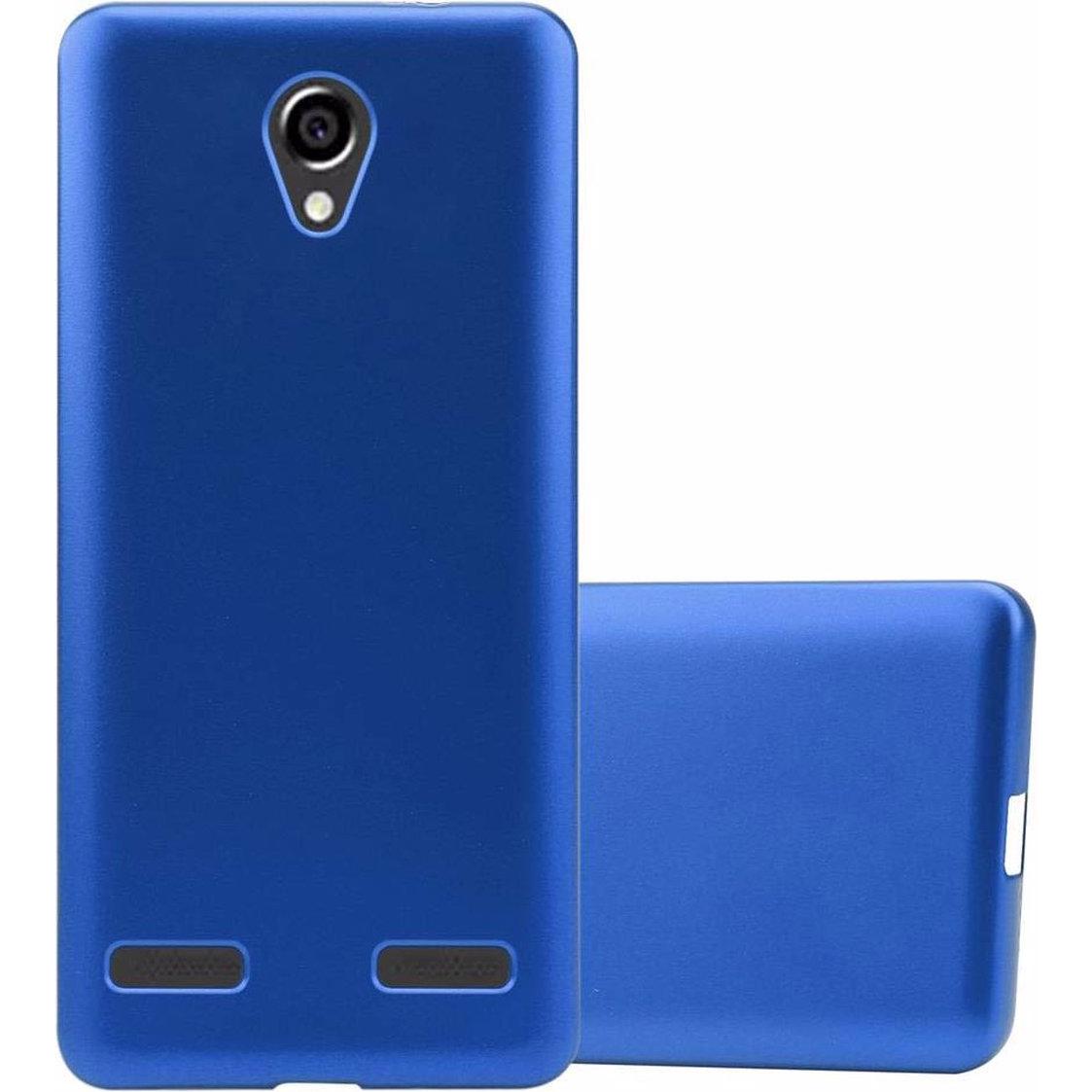 Cadorabo TPU Matt Metallic Cover (ZTE Blade L7), Smartphone Hülle, Blau