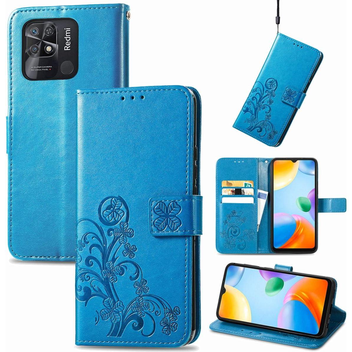 Thumbnail - König Design Hülle Handy Schutz für Xiaomi Redmi 10C Case Cover Bumper Kartenfach Etuis Neu (Xiaomi Redmi 10C), Smartpho...