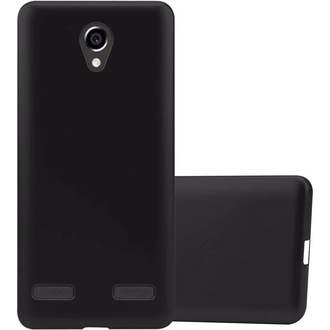 Cadorabo TPU Matt Metallic Cover (ZTE Blade L7), Smartphone Hülle, Schwarz