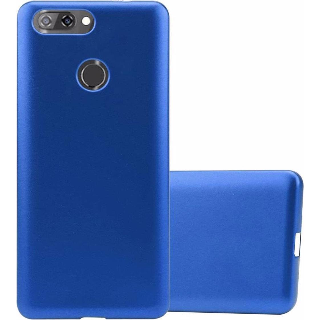 Cadorabo TPU Matt Metallic Cover (ZTE Blade V9), Smartphone Hülle, Blau