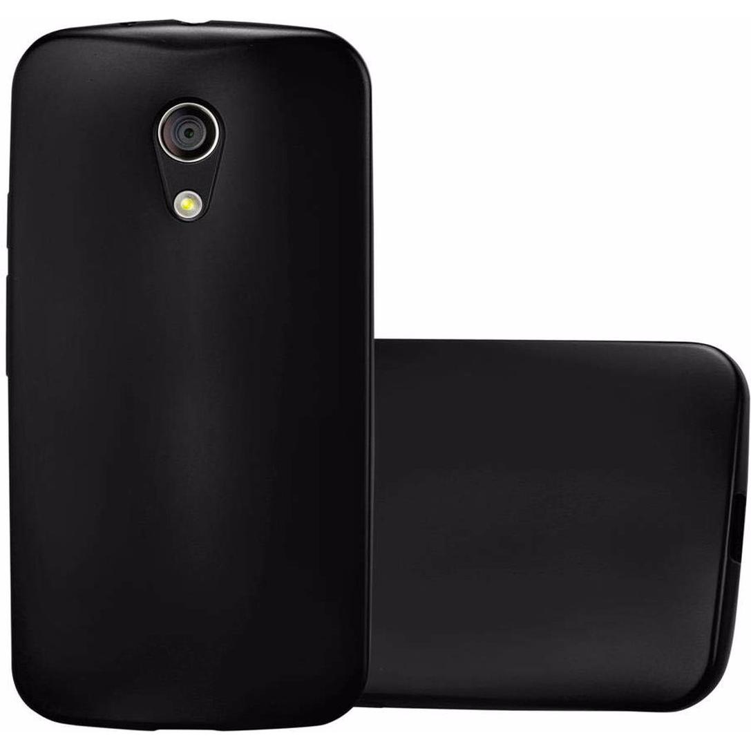 Cadorabo TPU Matt Metallic Cover (Motorola Moto G2 (2nd Gen)), Smartphone Hülle, Schwarz