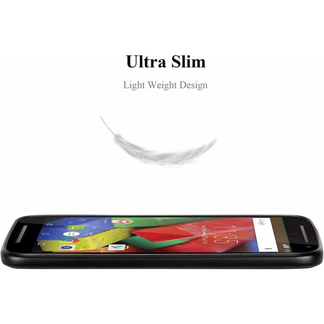 Thumbnail - Cadorabo TPU Matt Metallic Cover (Motorola Moto G2 (2nd Gen)), Smartphone Hülle, Schwarz