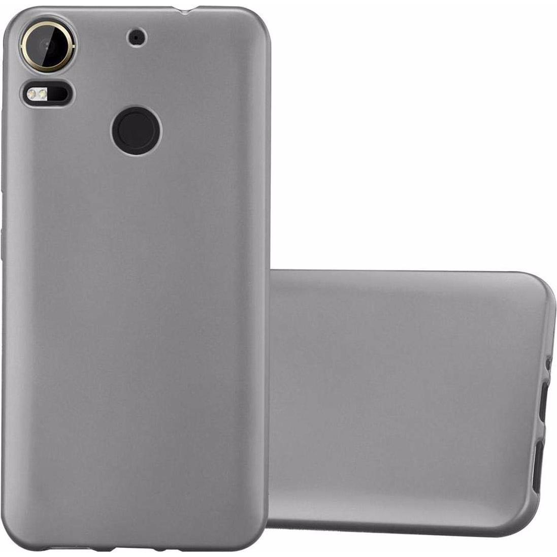 Cadorabo TPU Matt Metallic Cover (HTC Desire 10 Pro), Smartphone Hülle, Grau