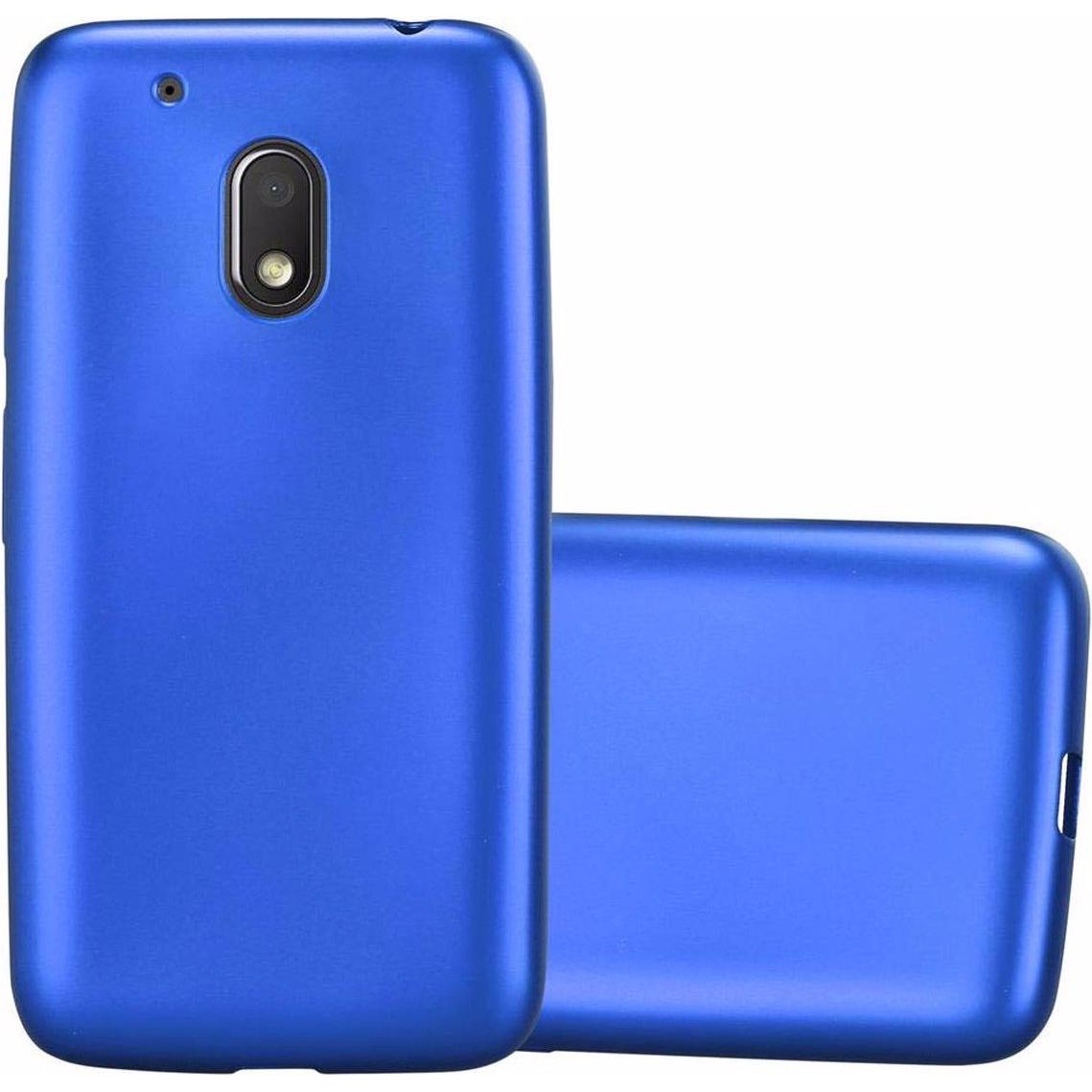 Cadorabo TPU Matt Metallic Cover (Motorola Moto G4 Play), Smartphone Hülle, Blau
