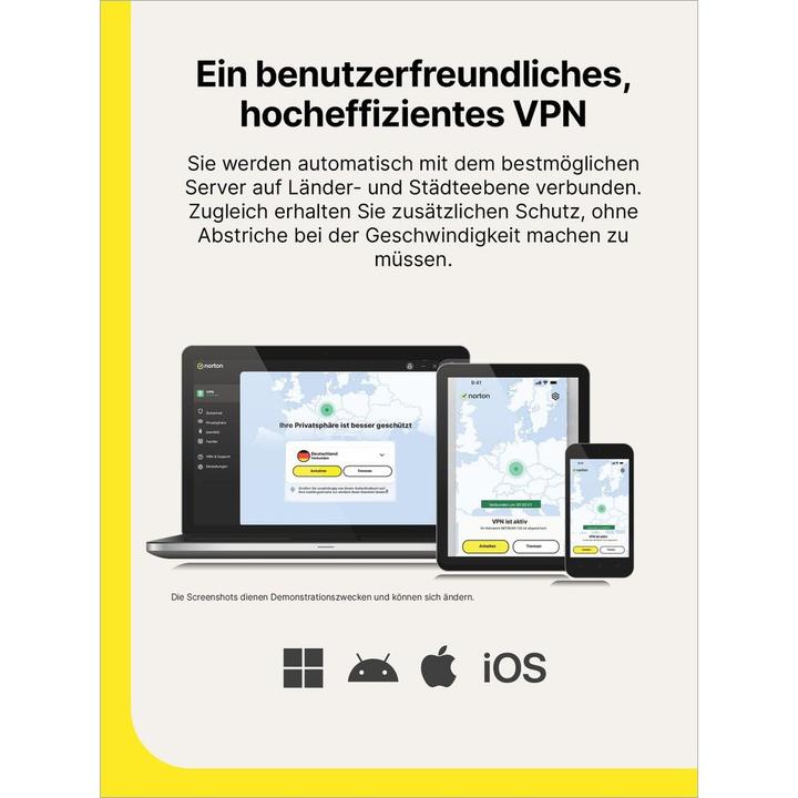Image du produit NortonLifeLock Symantec Norton VPN Standard ESD, Vollversion, 1 PC, 1Jahr (1 Utilisateur, 12 mois)