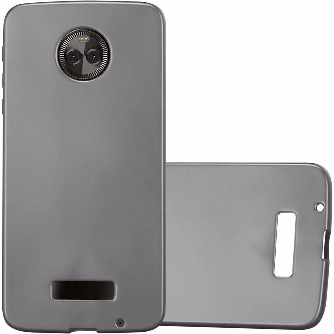 Cadorabo TPU Matt Metallic Cover (Motorola Moto Z), Smartphone Hülle, Grau