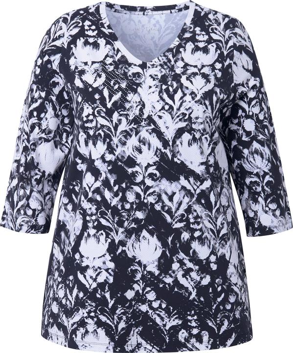 Produktbild Ulla Popken Shirt, Ziersteine, A-Linie, V-Ausschnitt, 3/4-Arm (46, 48)