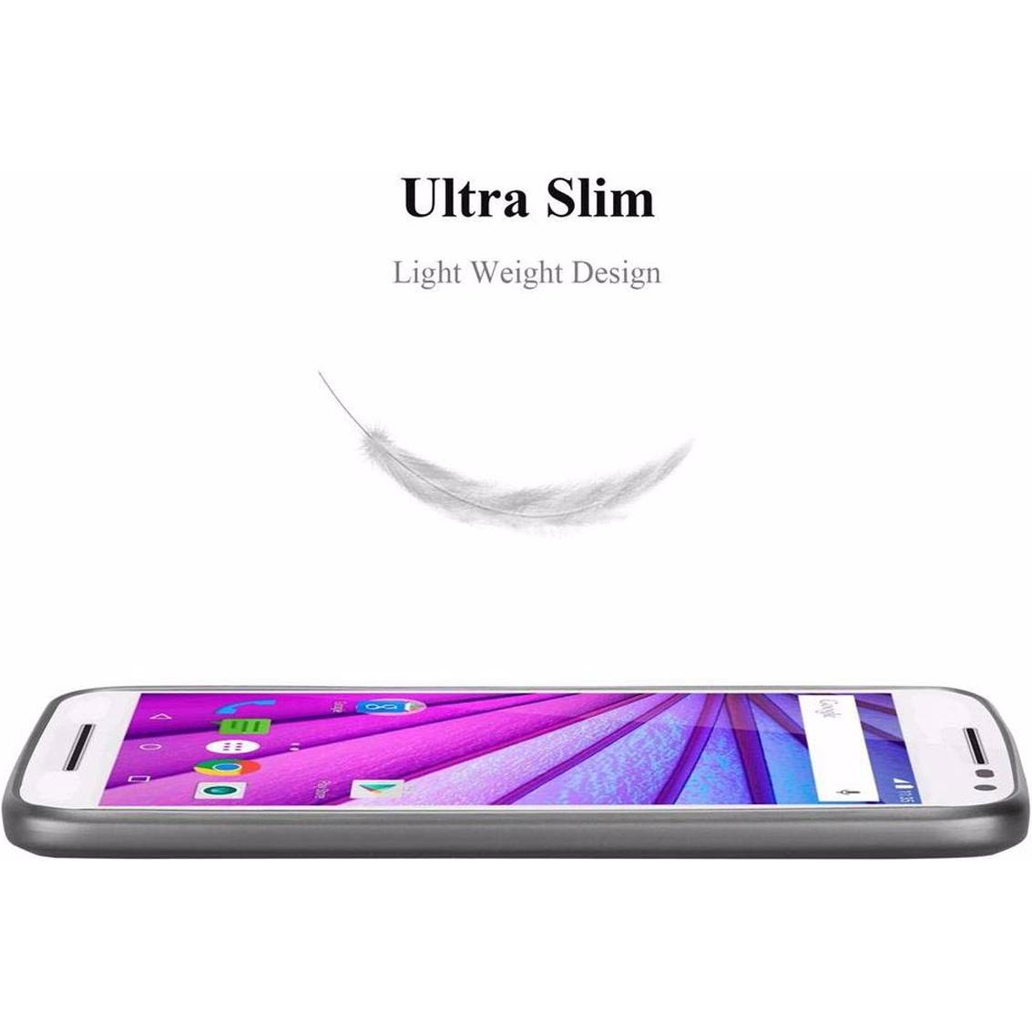Thumbnail - Cadorabo TPU Matt Metallic Cover (Motorola Moto G3), Smartphone Hülle, Grau