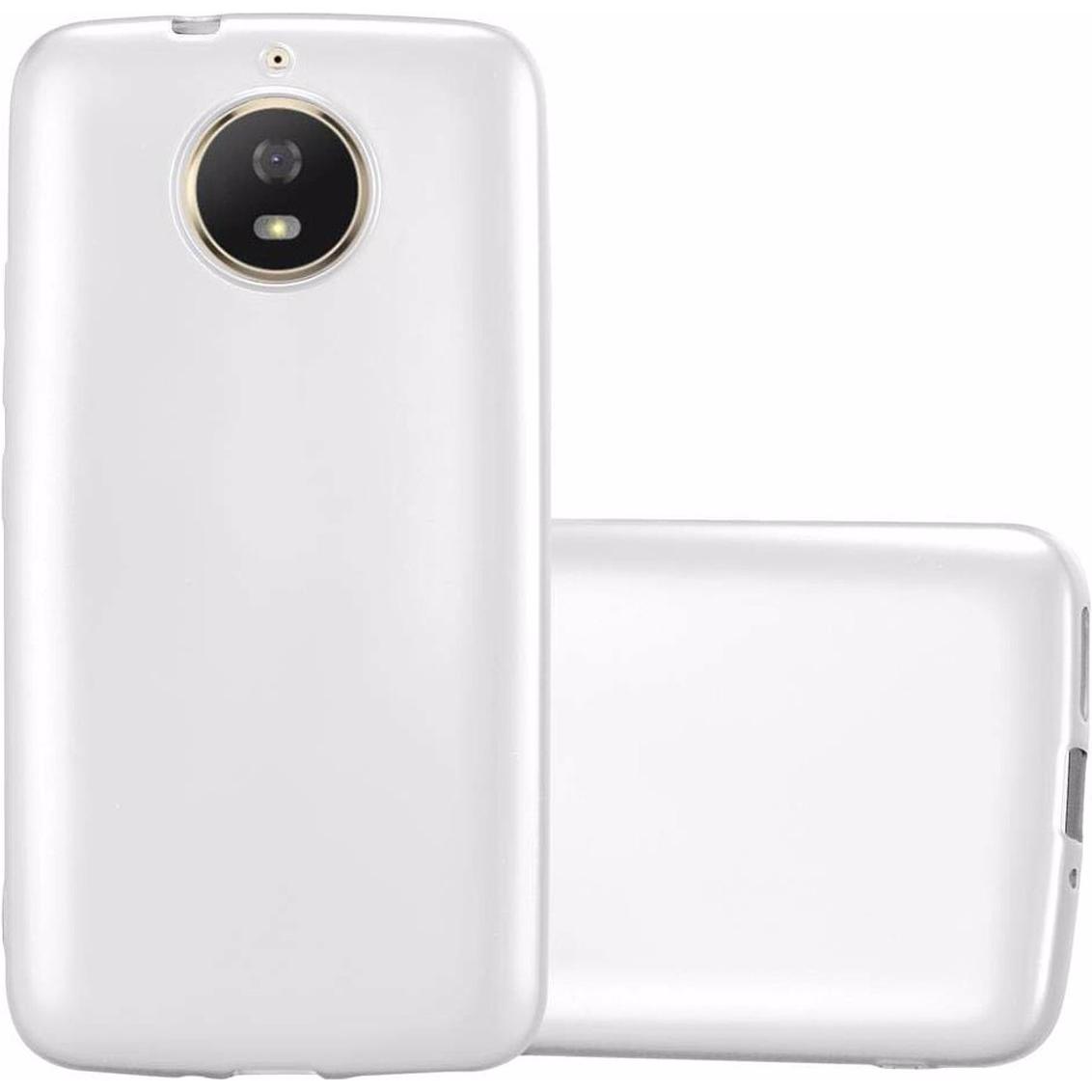 Cadorabo TPU Matt Metallic Cover (Motorola Moto G5S), Smartphone Hülle, Silber