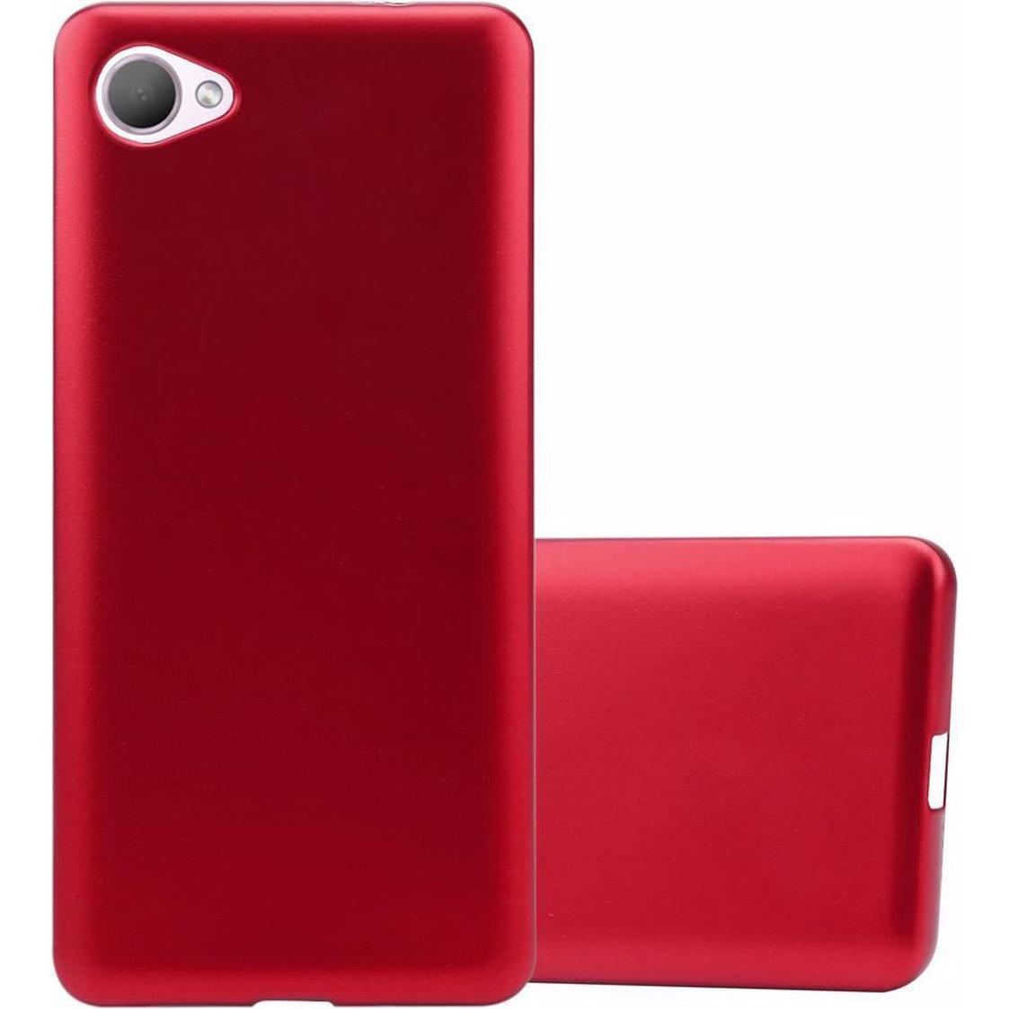 Cadorabo TPU Matt Metallic Cover (HTC Desire 12), Smartphone Hülle, Rot