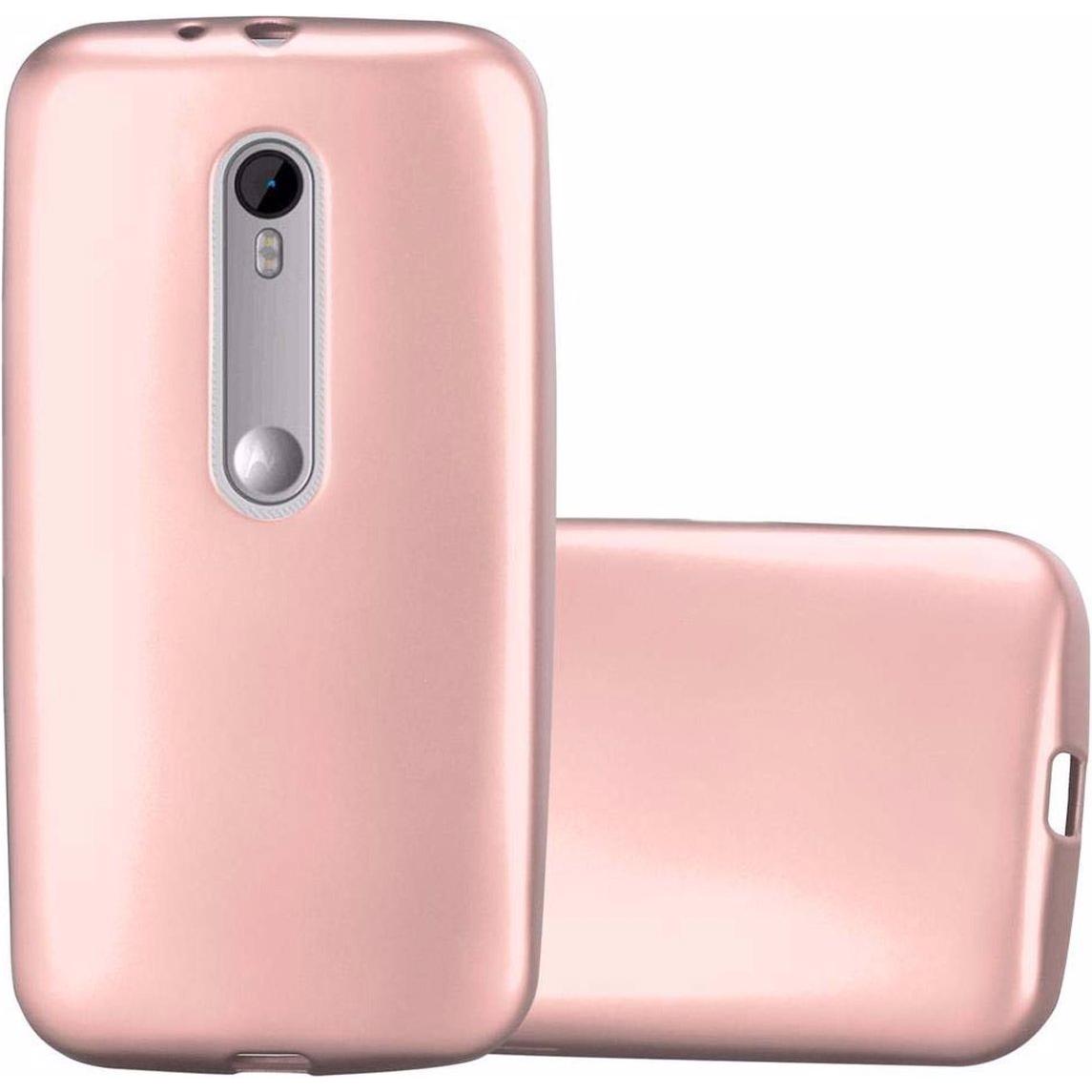 Cadorabo TPU Matt Metallic Cover (Motorola Moto G3), Smartphone Hülle, Rosa