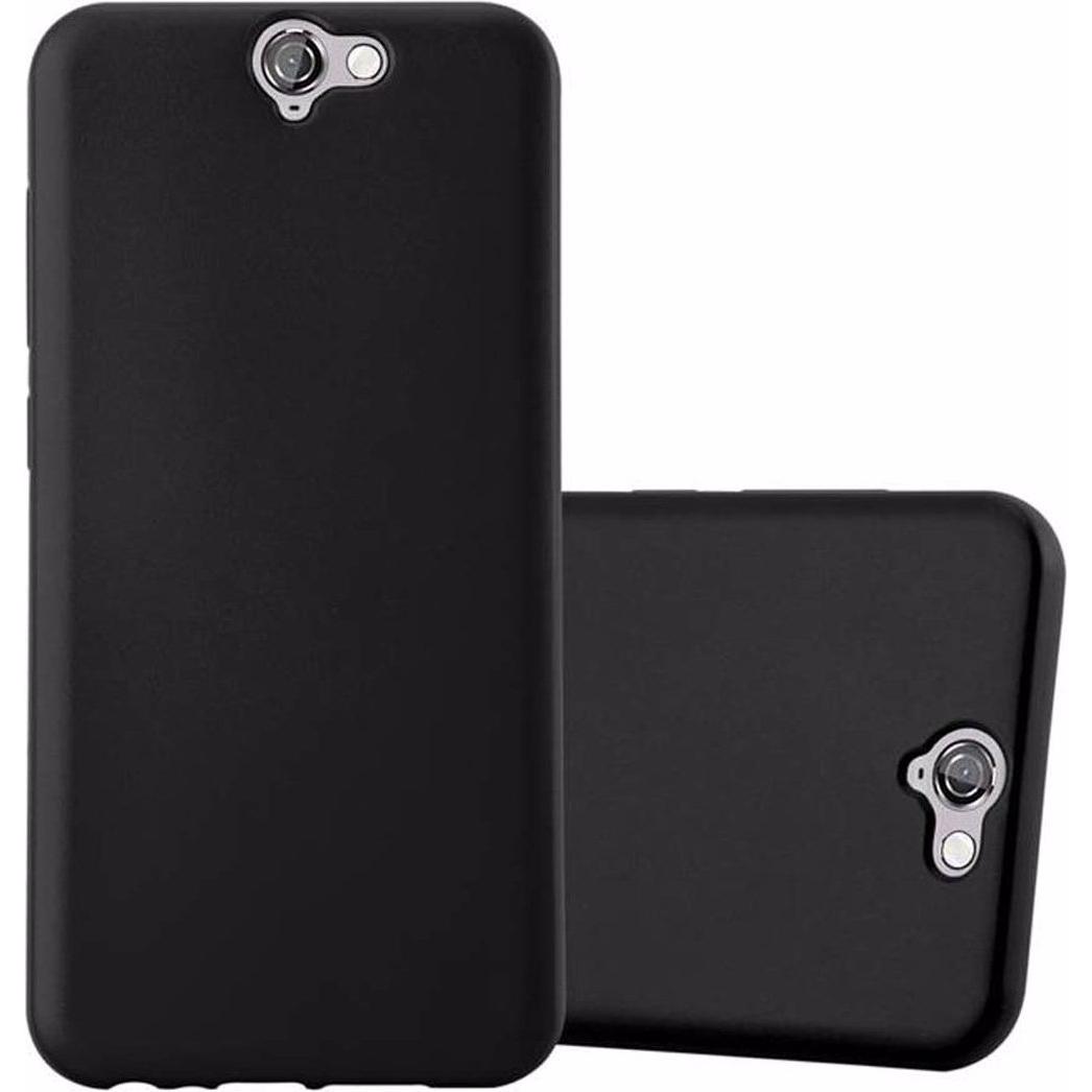 Cadorabo TPU Matt Metallic Cover (HTC One A9), Smartphone Hülle, Schwarz