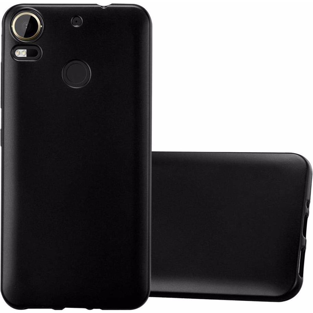 Cadorabo TPU Matt Metallic Cover (HTC Desire 10 Pro), Smartphone Hülle, Schwarz
