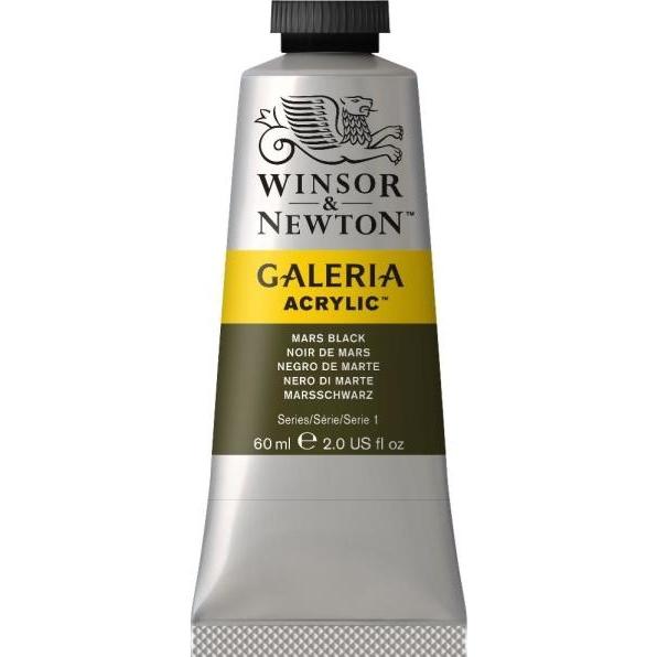Winsor & Newton, Colore + Vernice per fai da te, Galeria Acrylic 60Ml Mars Black 386 (60 ml)
