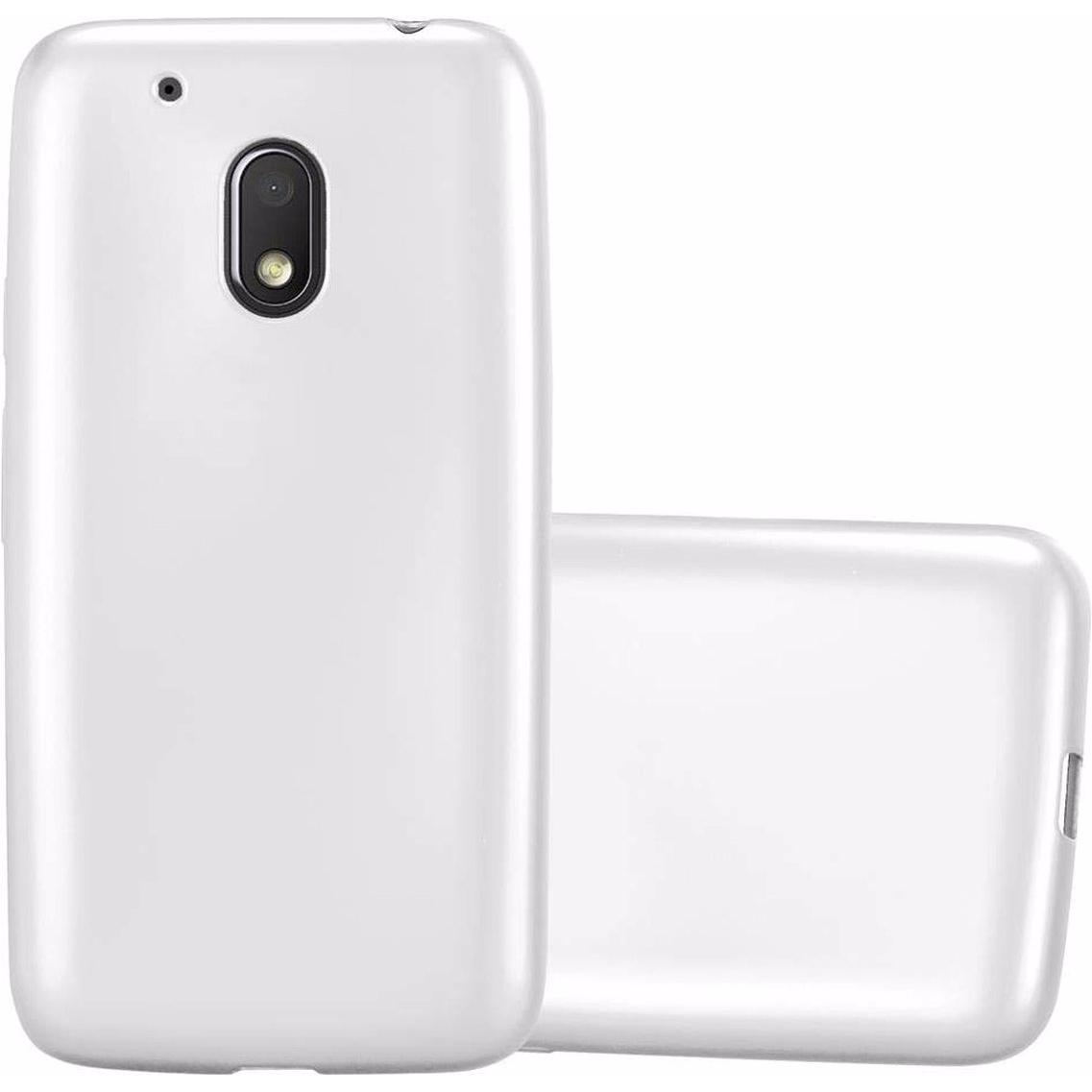 Cadorabo TPU Matt Metallic Cover (Motorola Moto G4 Play), Smartphone Hülle, Silber