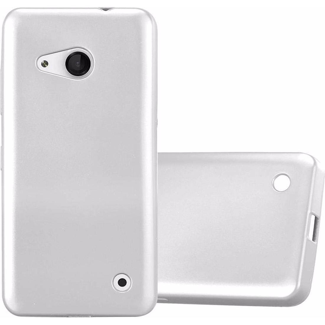 Cadorabo TPU Matt Metallic Cover (Microsoft Lumia 550), Smartphone Hülle, Silber