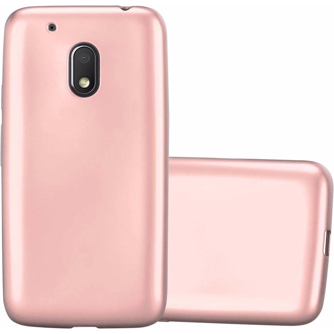 Cadorabo TPU Matt Metallic Cover (Motorola Moto G4 Play), Smartphone Hülle, Rosa