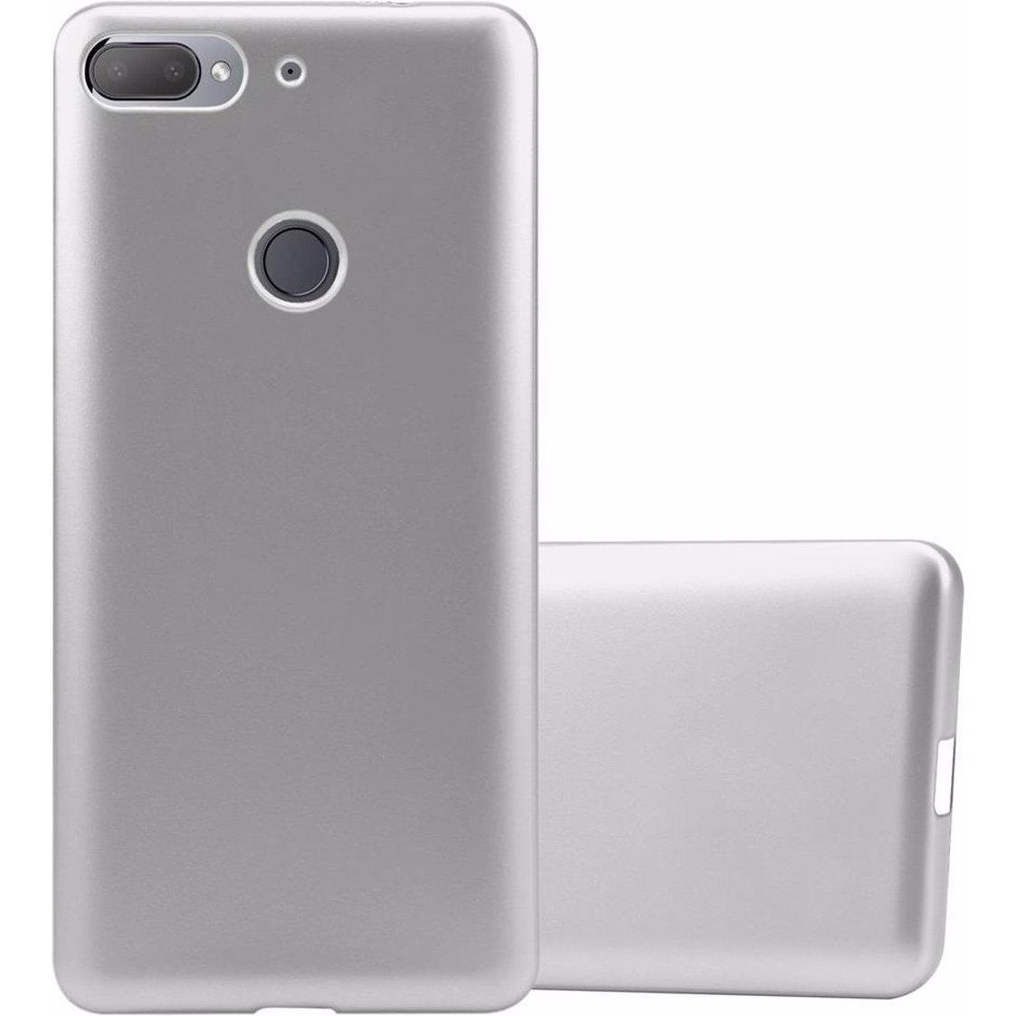 Cadorabo TPU Matt Metallic Cover (HTC Desire 12+), Smartphone Hülle, Silber