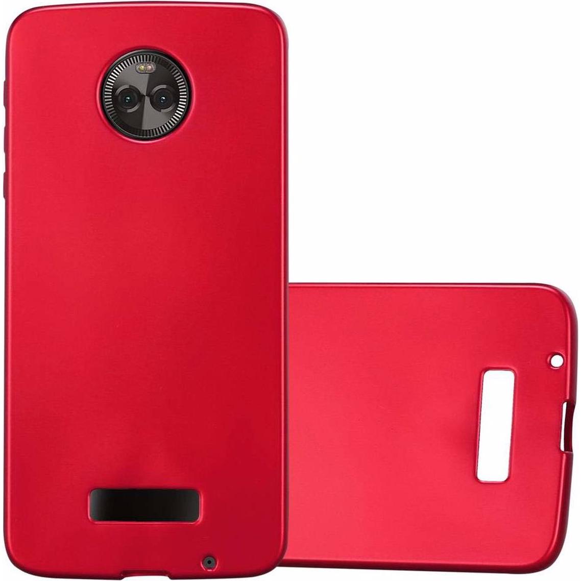 Cadorabo TPU Matt Metallic Cover (Motorola Moto Z), Smartphone Hülle, Rot
