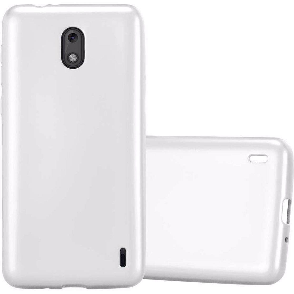 Cadorabo TPU Matt Metallic Cover (Nokia 2), Smartphone Hülle, Silber