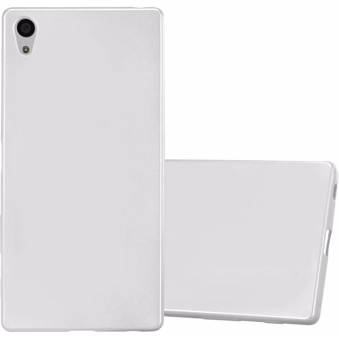 Cadorabo TPU Matt Metallic Cover (Sony Xperia Z5 Premium), Smartphone Hülle, Silber